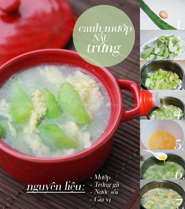 canh mướp nấu trứng