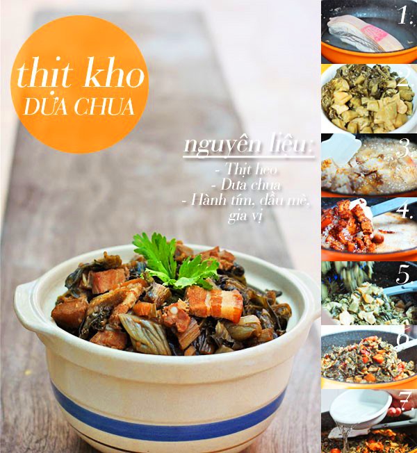 thịt kho dưa chua