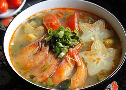 canh tôm nấu khế