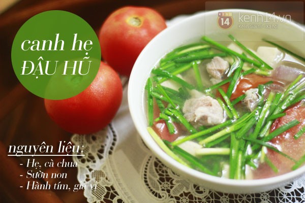 canh hẹ đậu hũ